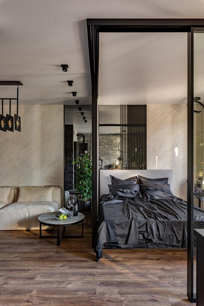 ЖК САМПО. 1-комнатная квартира в брутальном стиле, "от бетона" до заселения