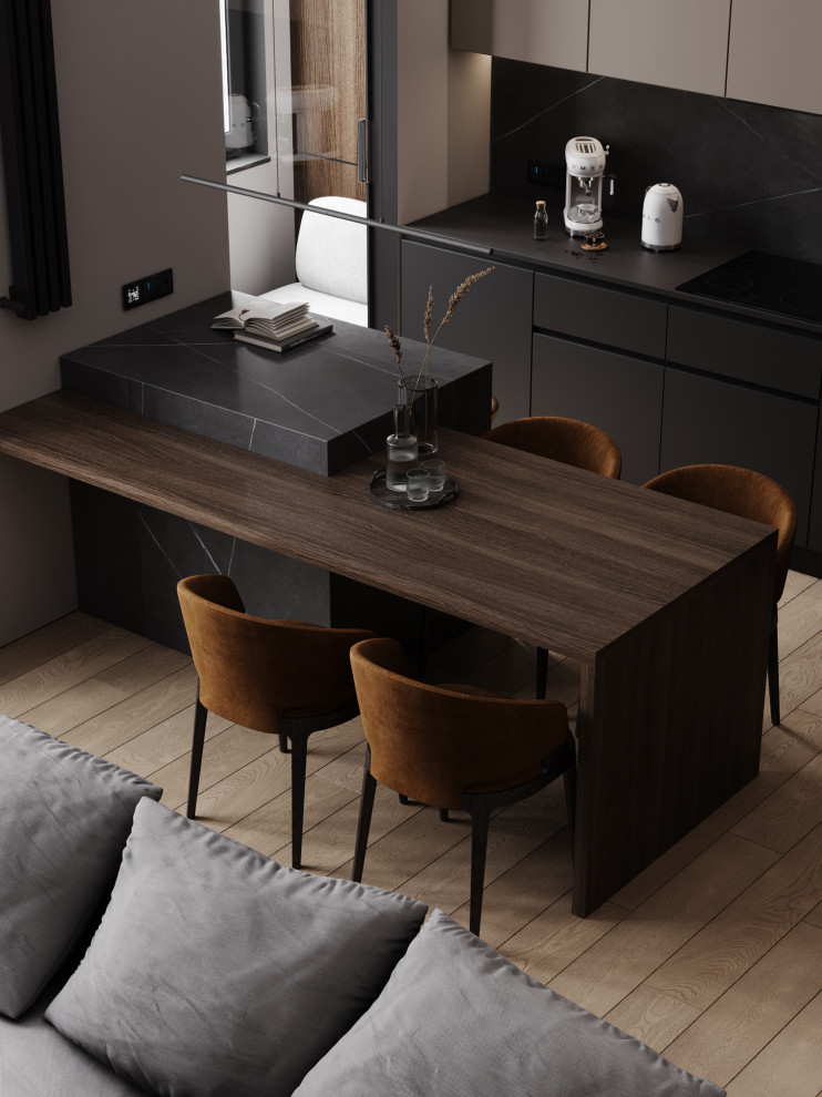 Брутальный современный интерьер, ЖК Румянцево Парк