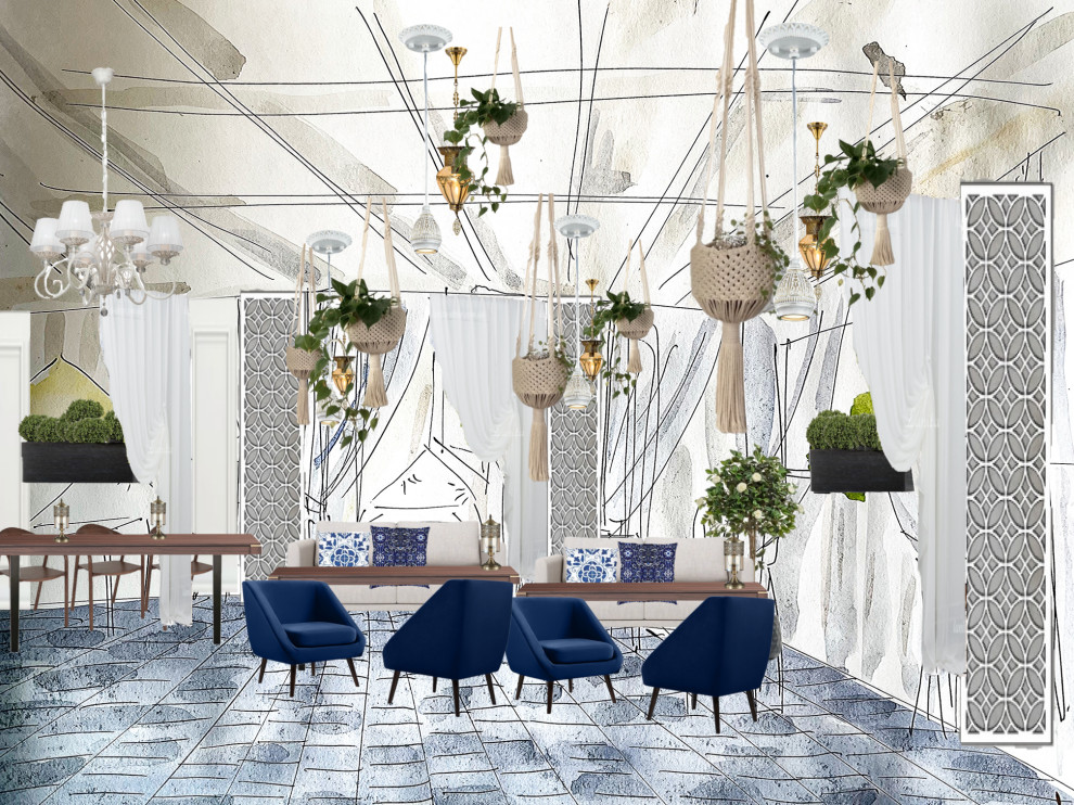 Концепция летнего восточного кафе в МО,Раменское 80 м2