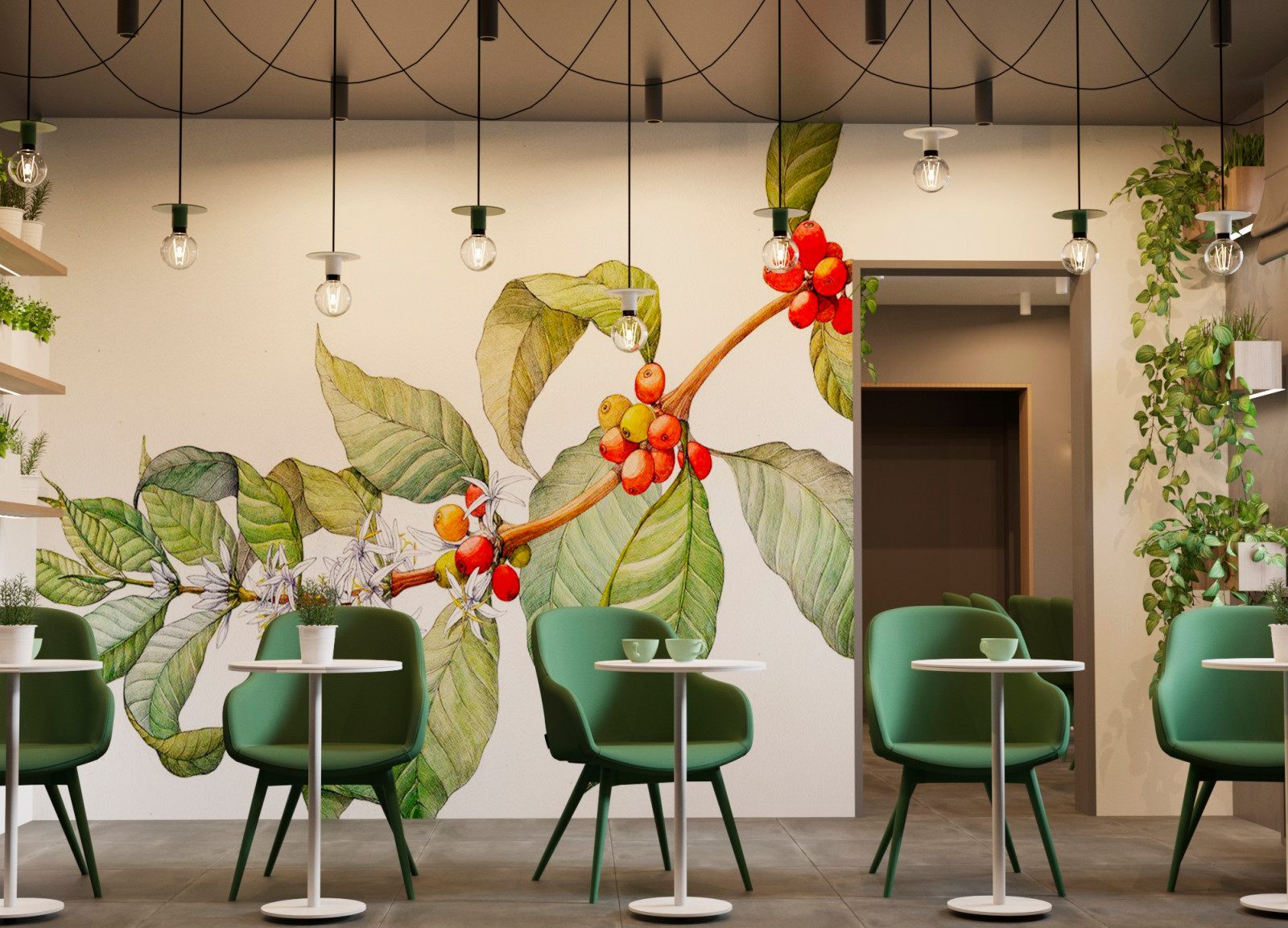 "Green Green". Сеть кофеен город Красноярск, 2021год.