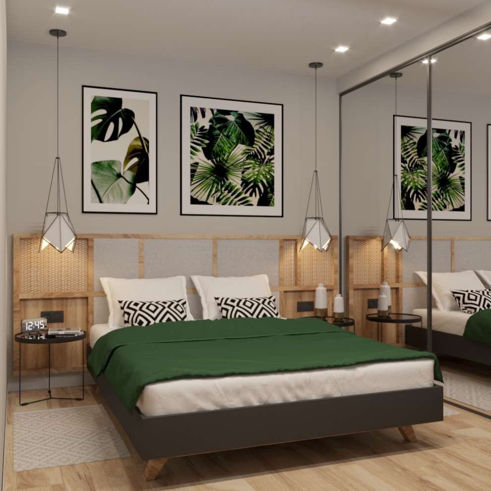 Визуализация гостиной и спальни