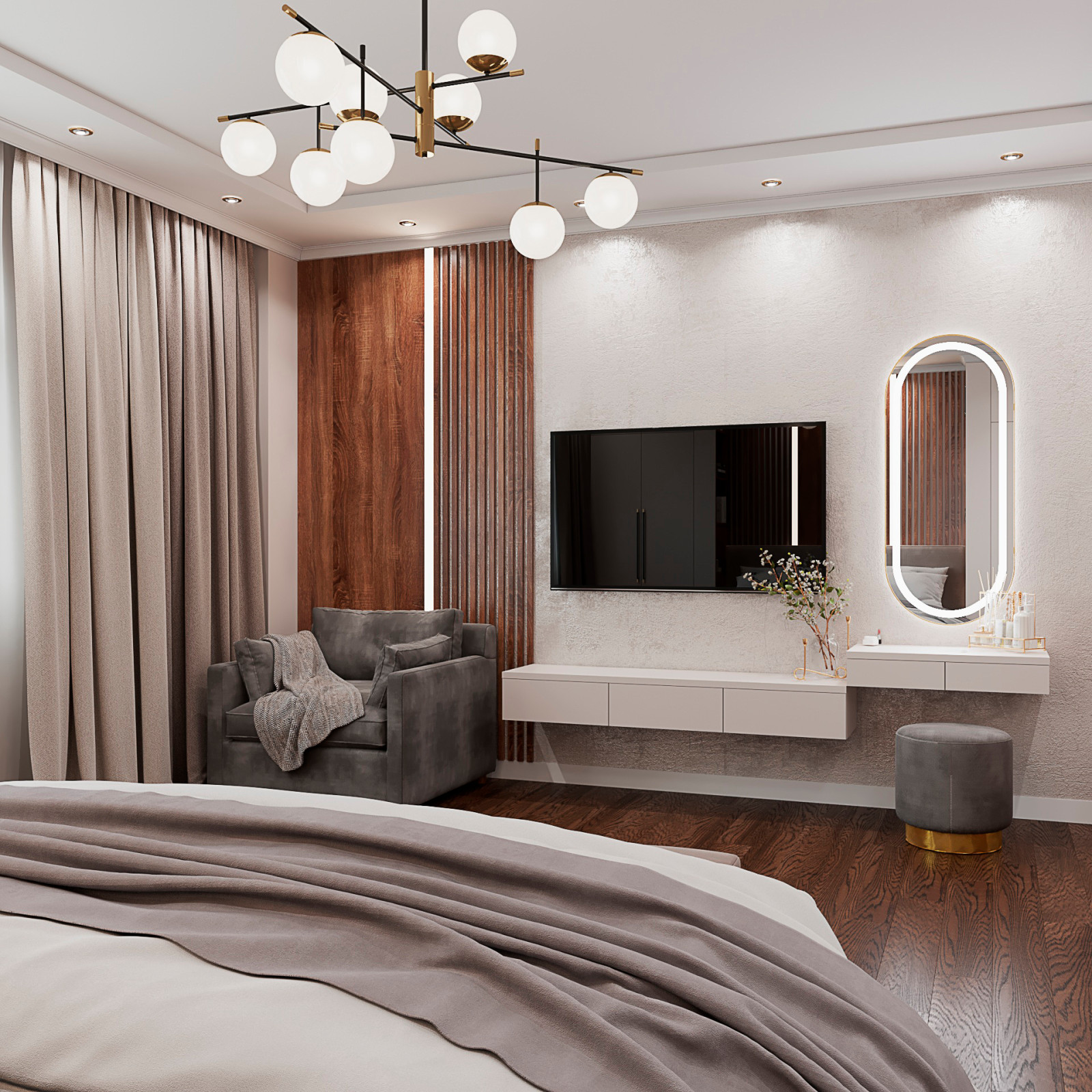 2023г. Интерьер частного дома 350 м2 в г. Новосибирск