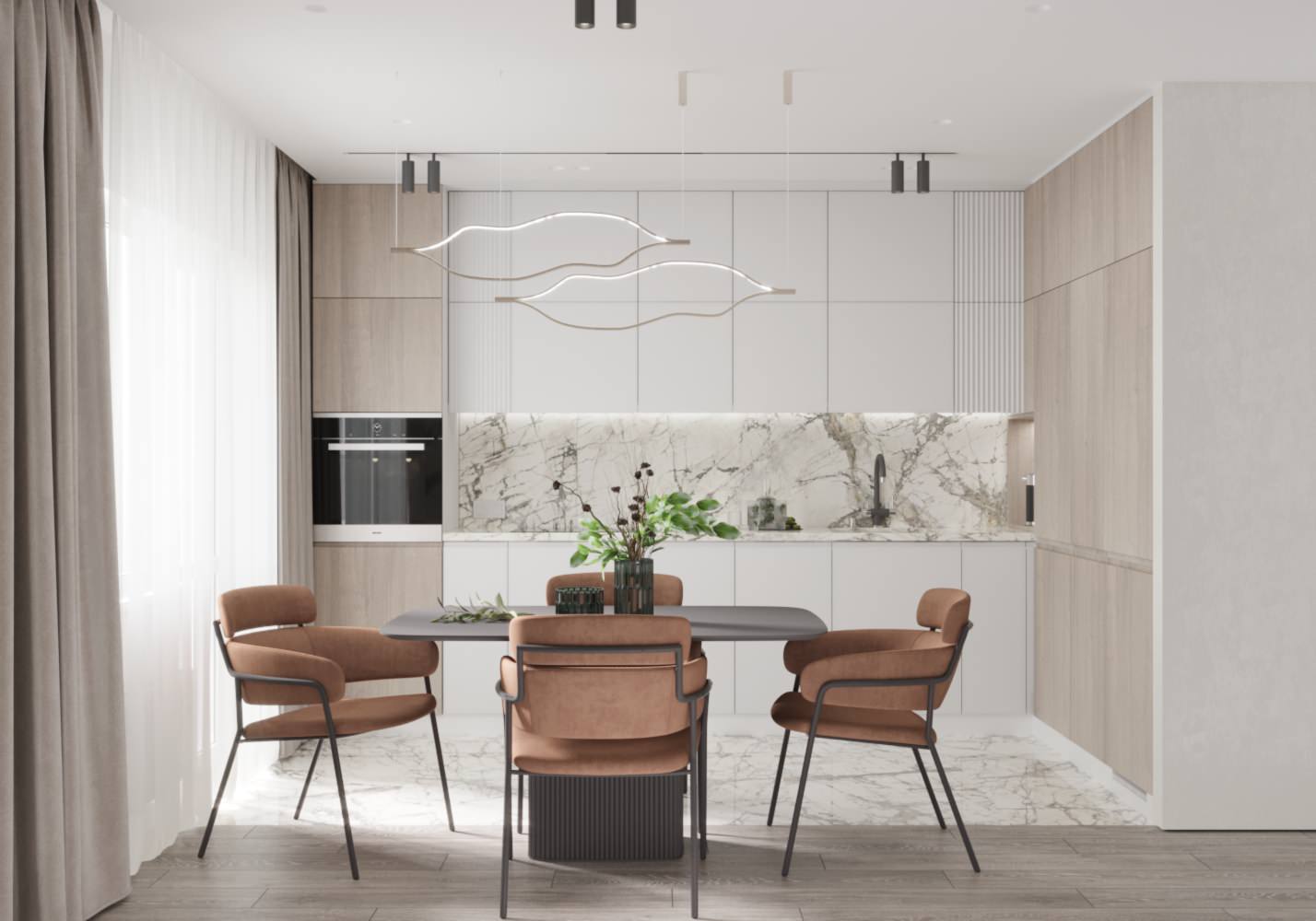 Светлая кухня