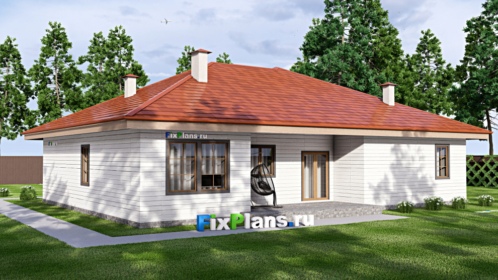 Проект одноэтажного дома 17х17м S200м2 F-16343