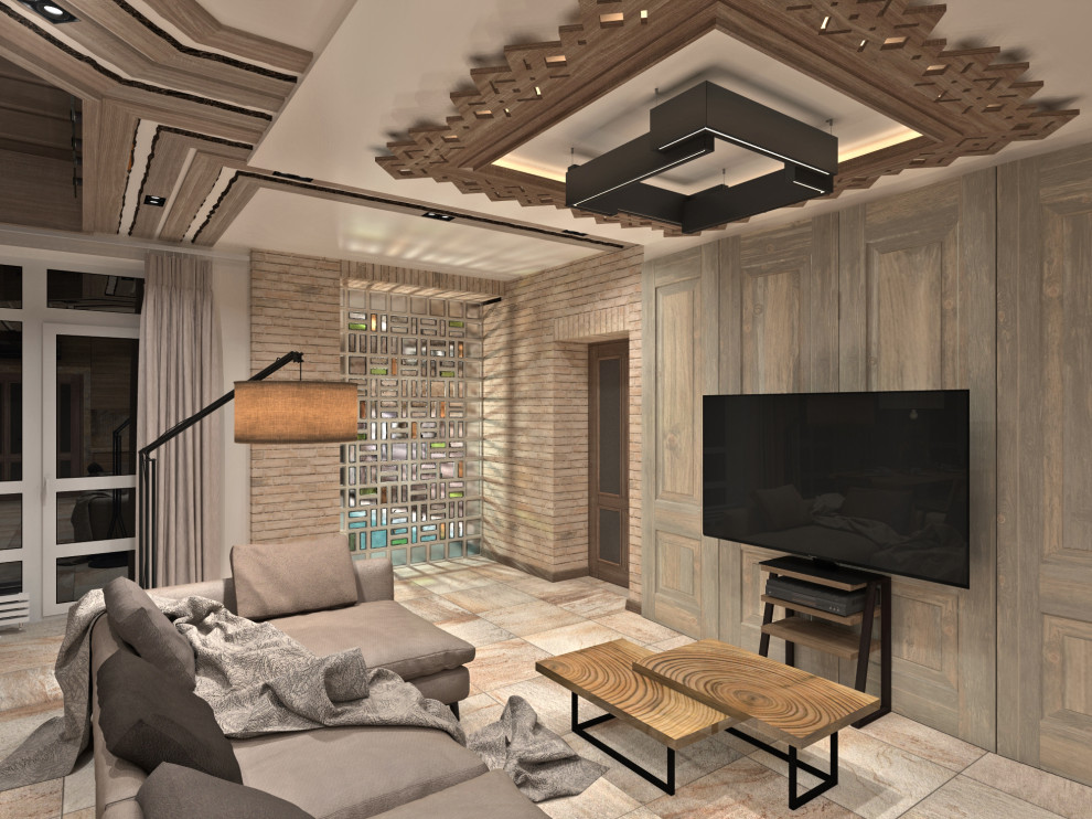 Гостиная-Кухня-Столовая вариант светлый