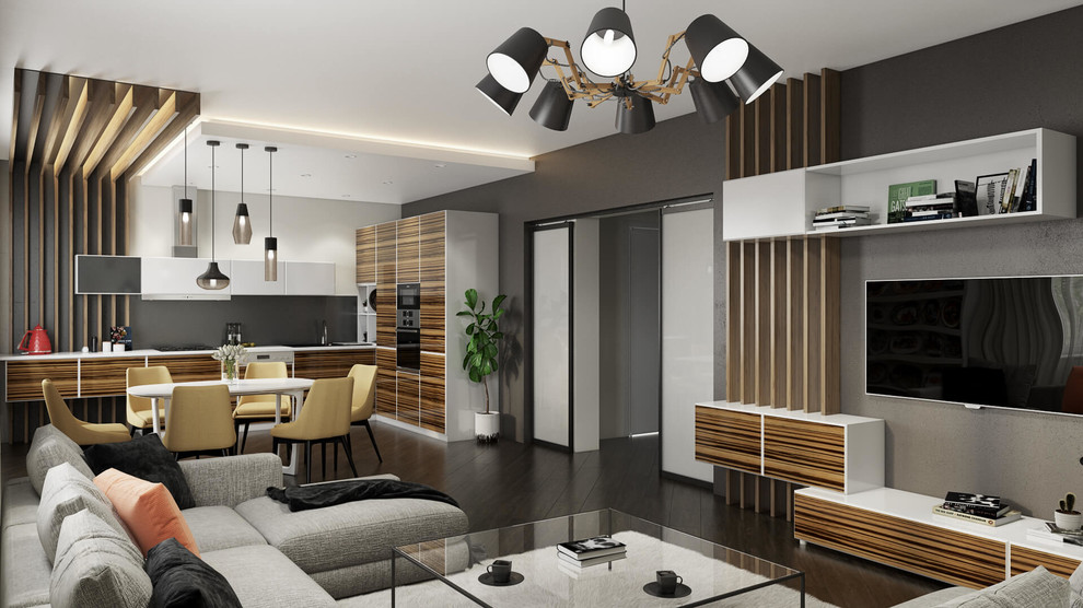 Дизайн интерьера кухни-гостиной