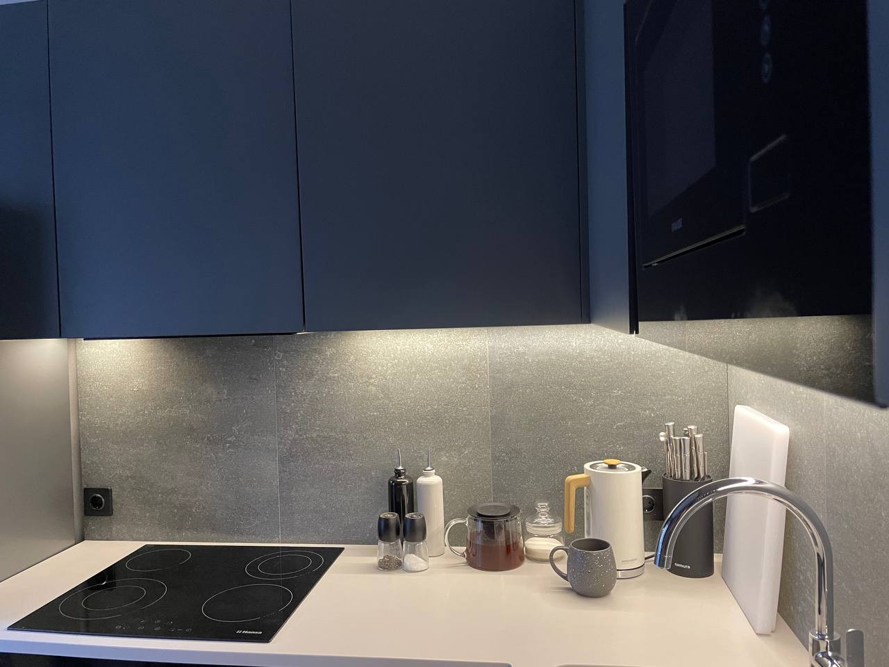 Реализация кухни по дизайн-проекту в однокомнатной квартире, 2022