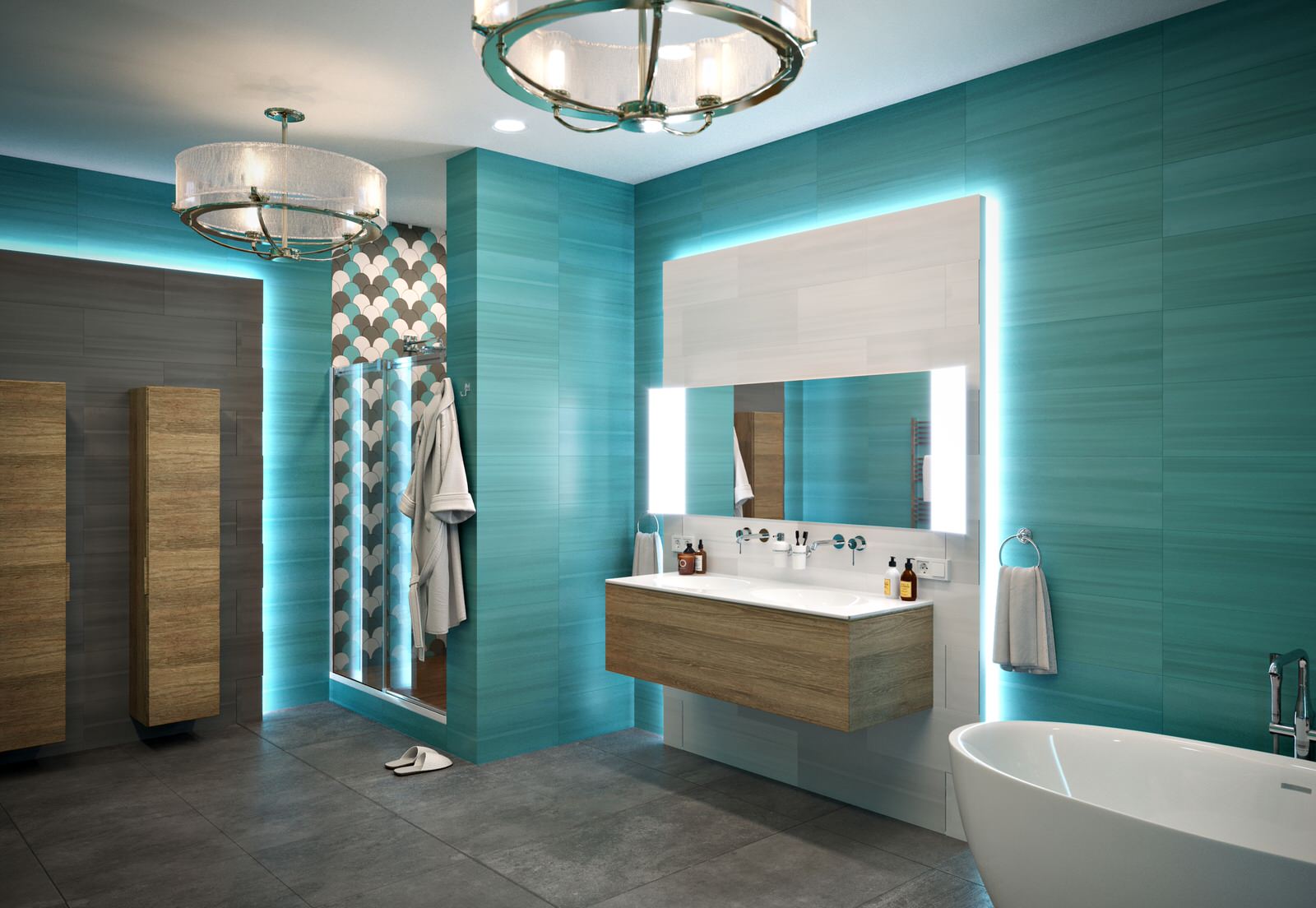 Визуализация ванной комнаты "Лазурь"