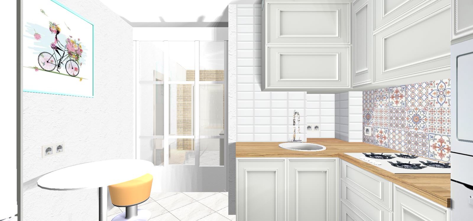 Маленькая кухня с нотками Прованса