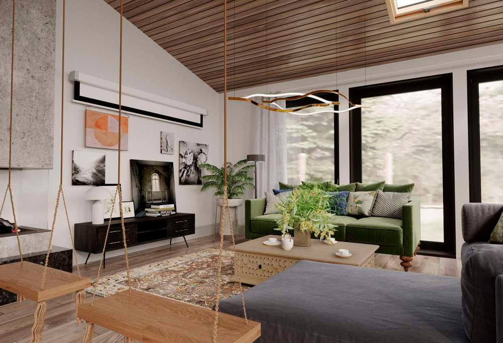 Загородный дом 147,7 м² с черными акцентами