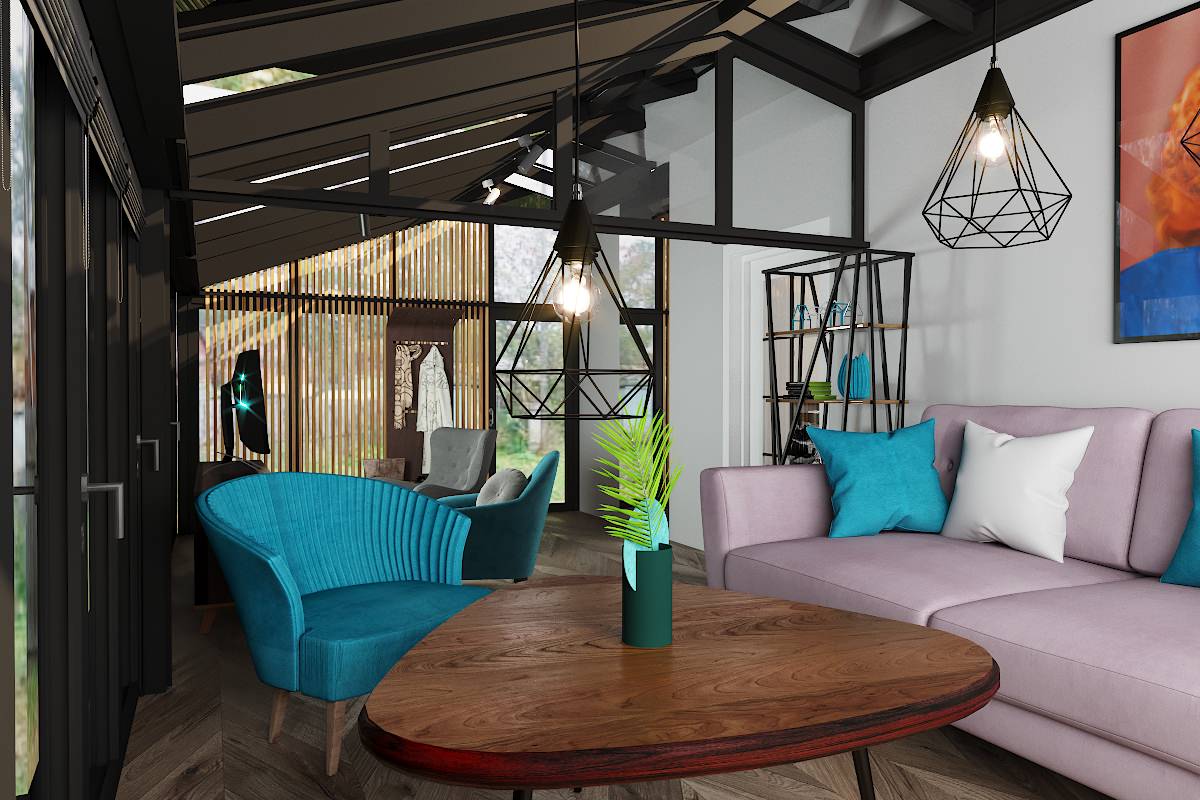 Загородный частный дом, с кухней, одной спальней, и верандой с огромными панорам