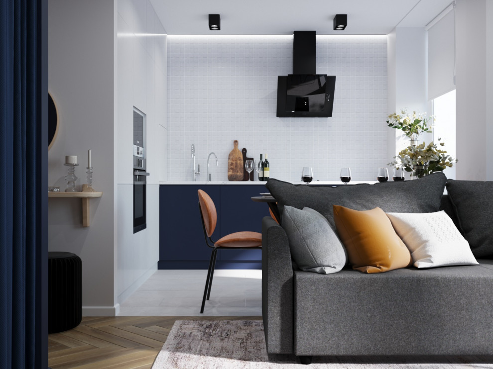 Компактная квартира со спальней в нише