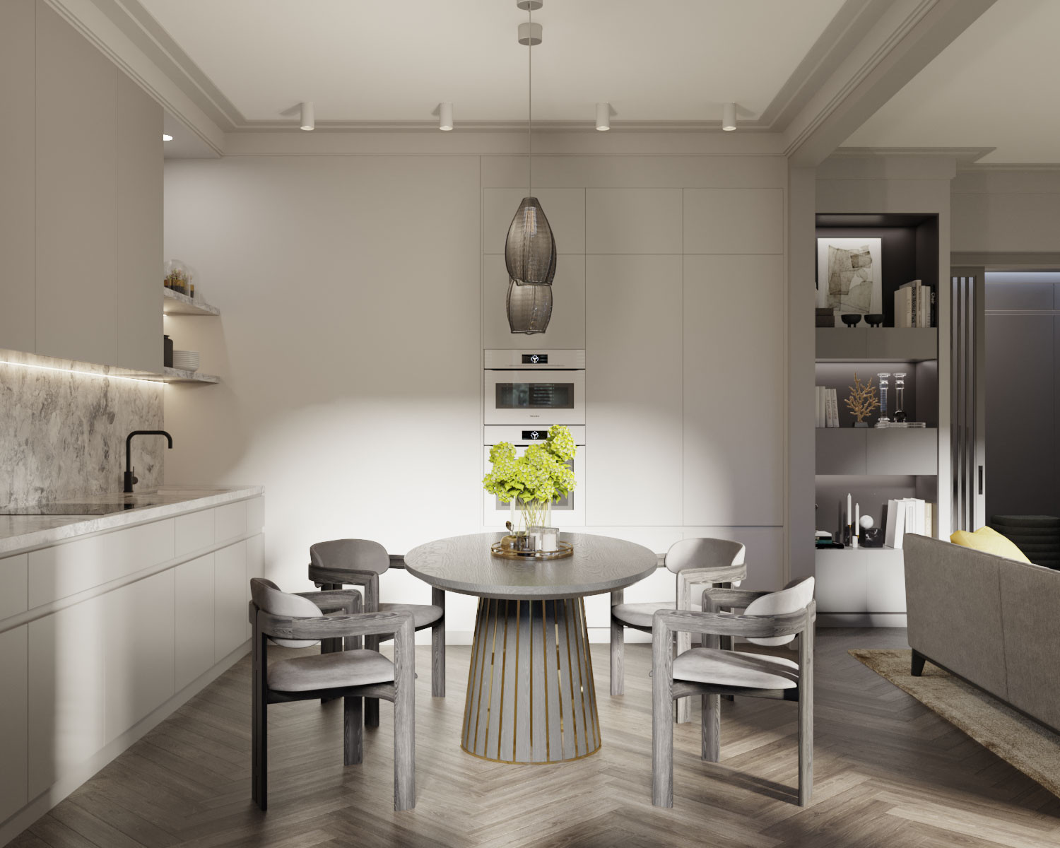 Современный интерьер с элементами скандинавского дизайна