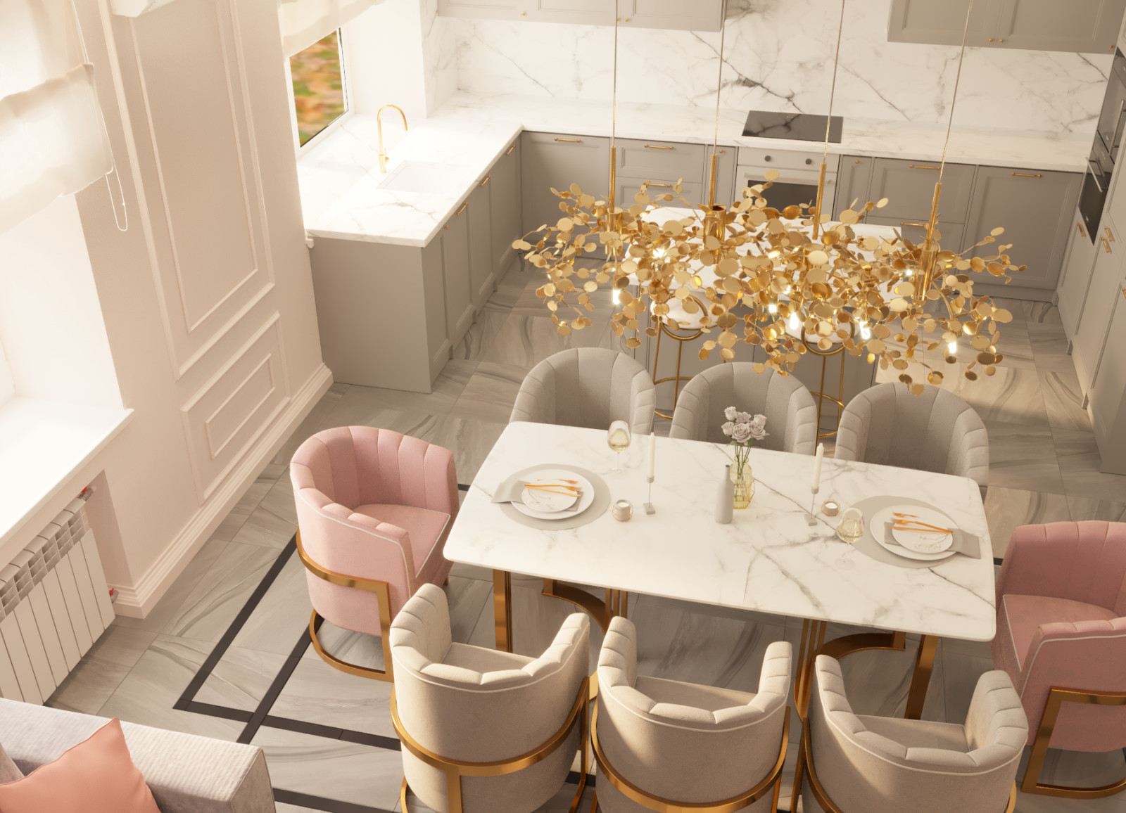 Проект интерьера двухэтажного дома