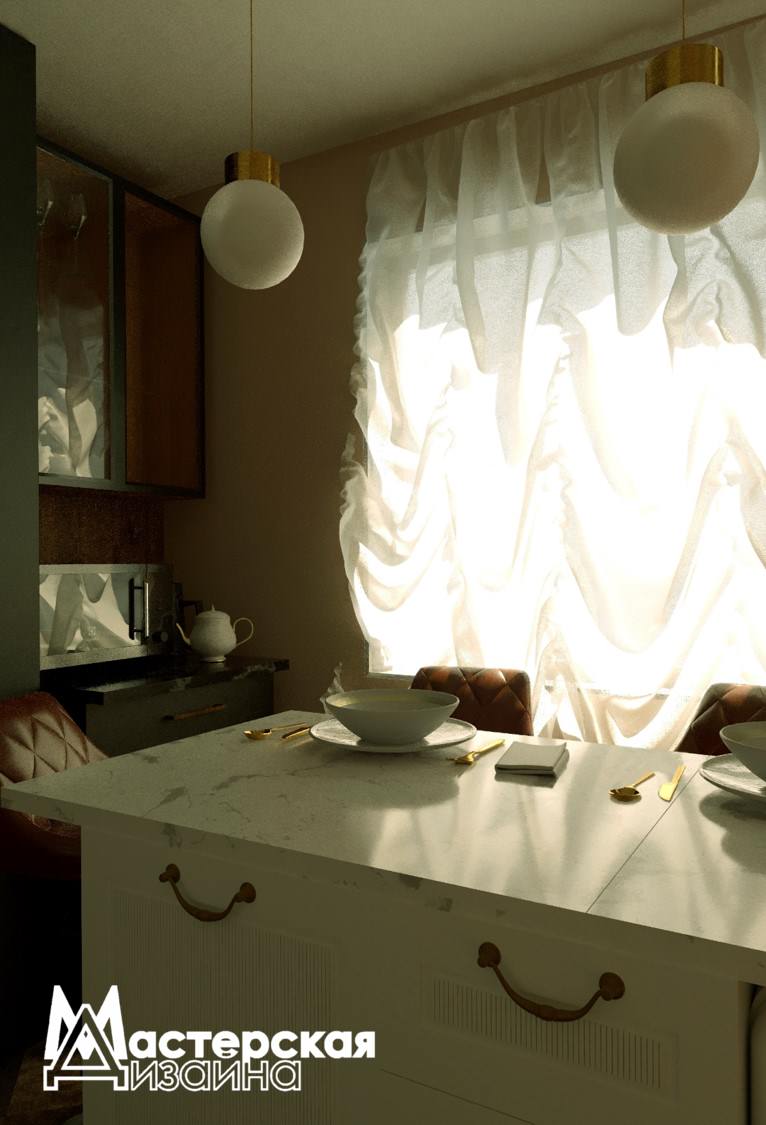 Проект кухонного пространства 9 кв.м