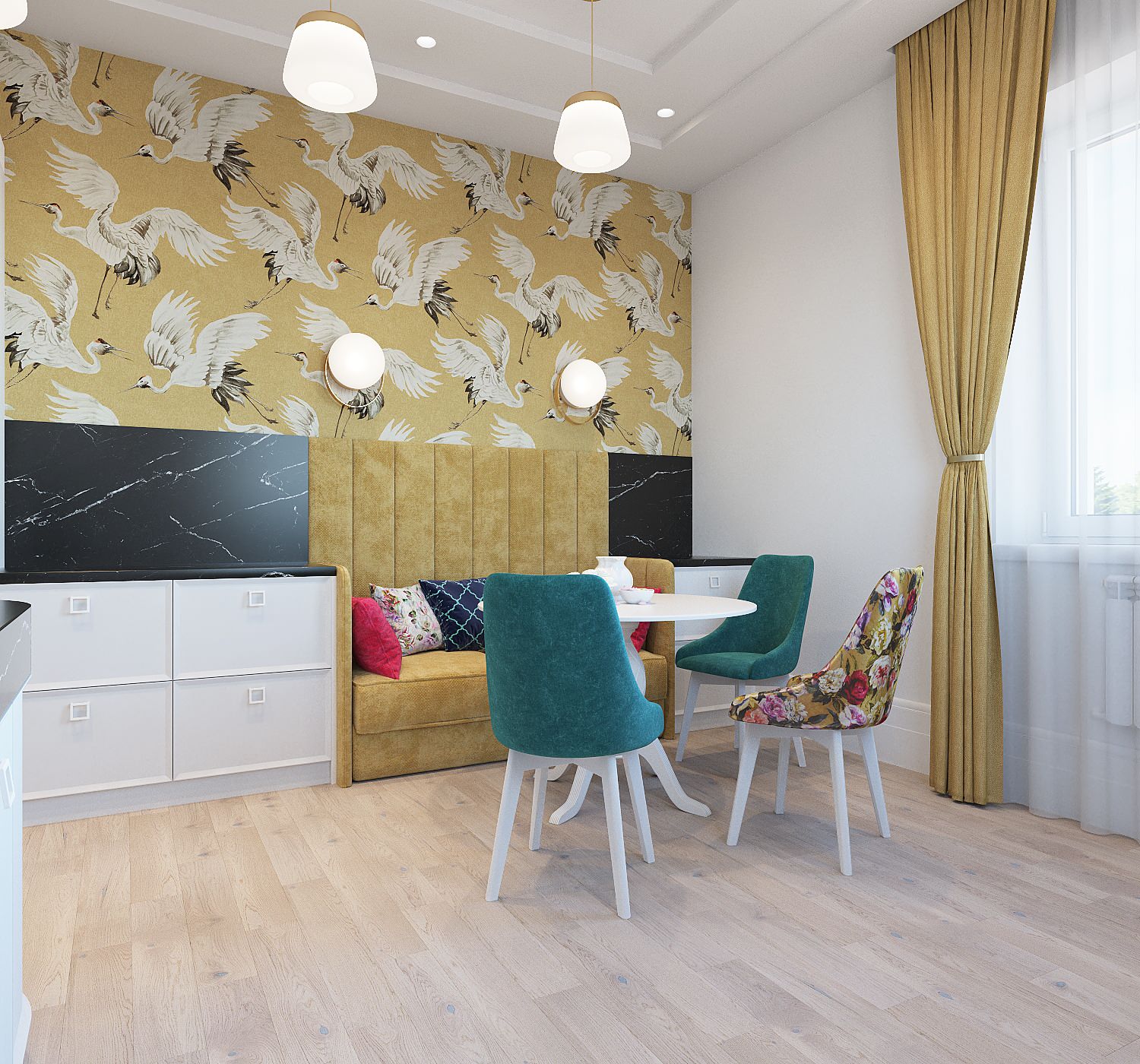 Кухня с птицами