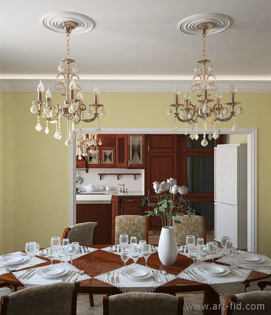 Столовая с видом на кухню в ЖК Живой ручей, в Санкт-Петербурге