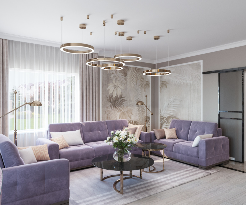 Дизайн интерьера гостиной в частном доме (г. Мурманск)