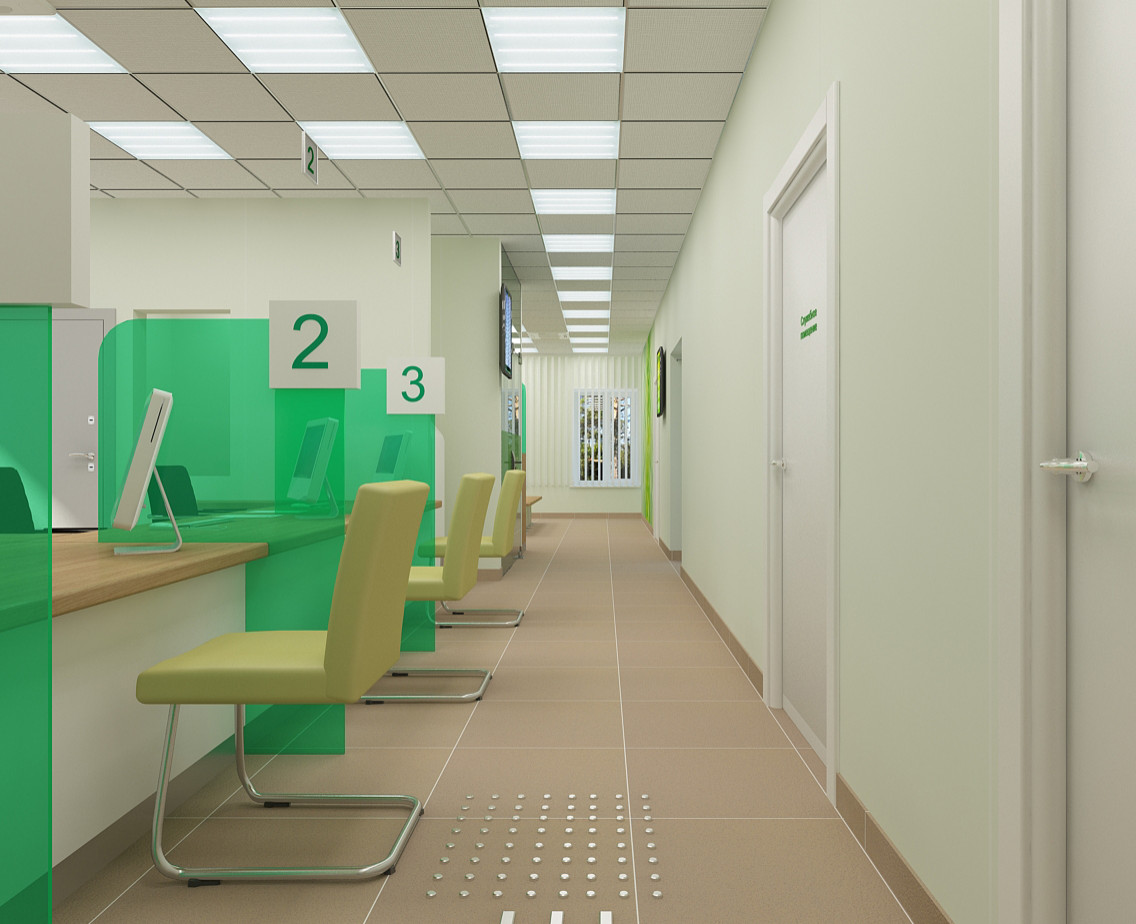 Дизайн-проект отделения ПАО Сбербанка Омская обл. г. Усть-Ишим