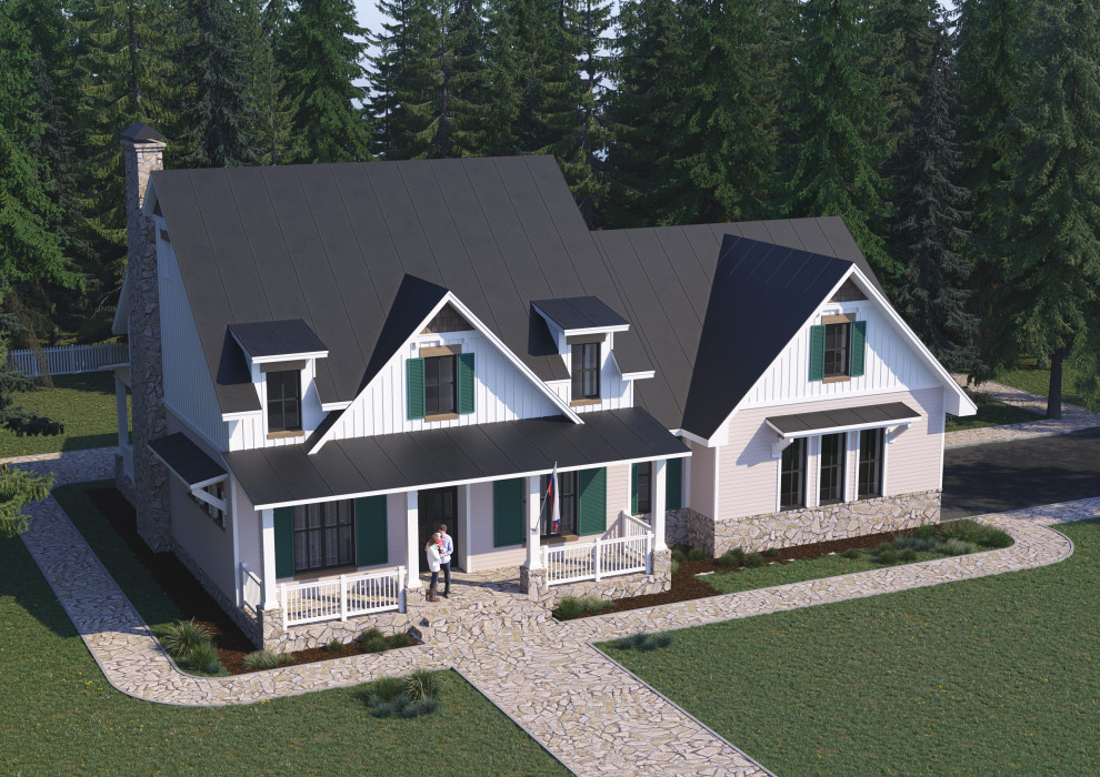 Проект 2-этажного 7-комнатного жилого дома