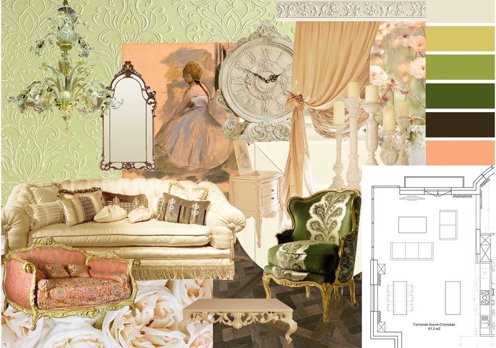 Квартира к классическом стиле нео-барокко