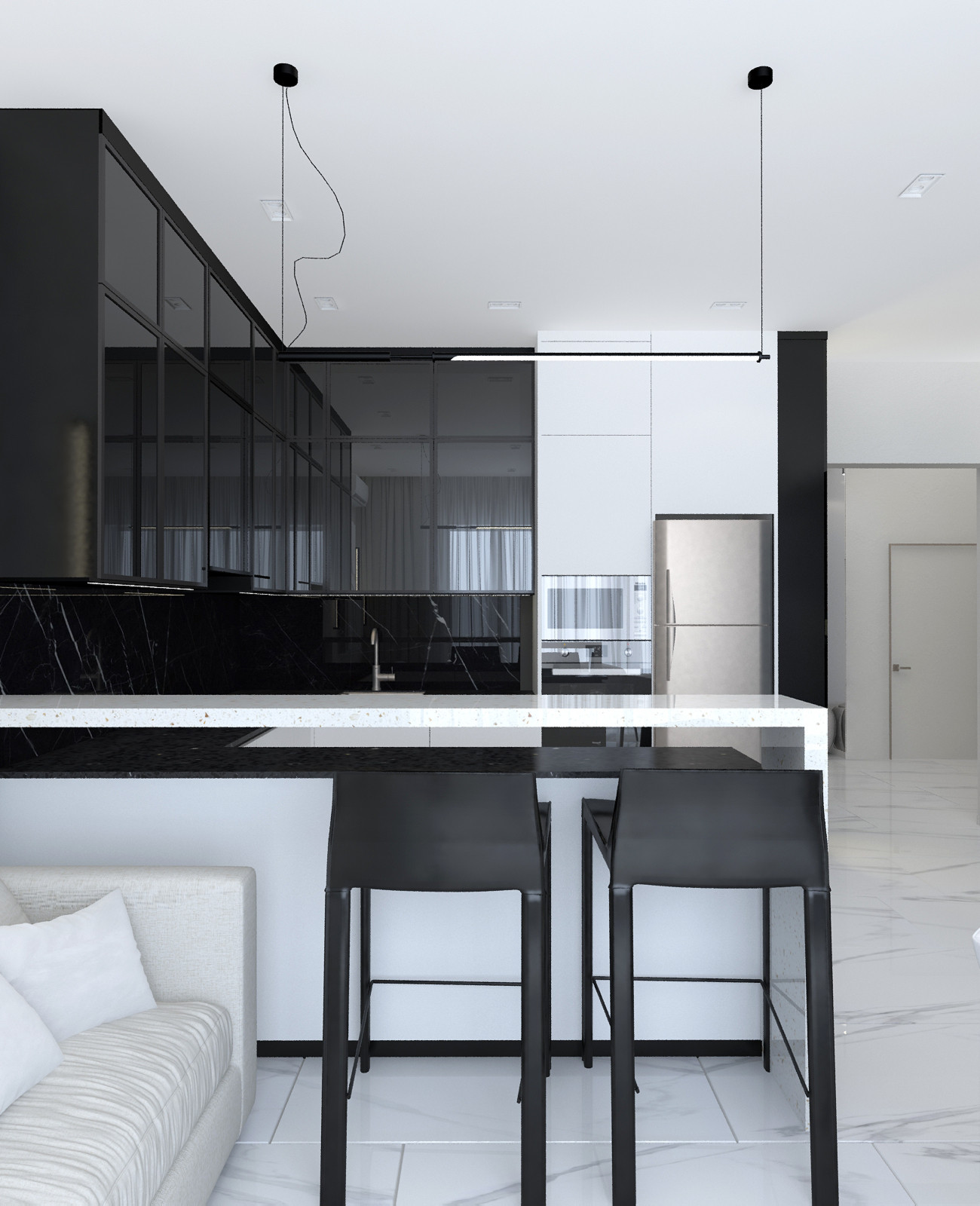 черно белый