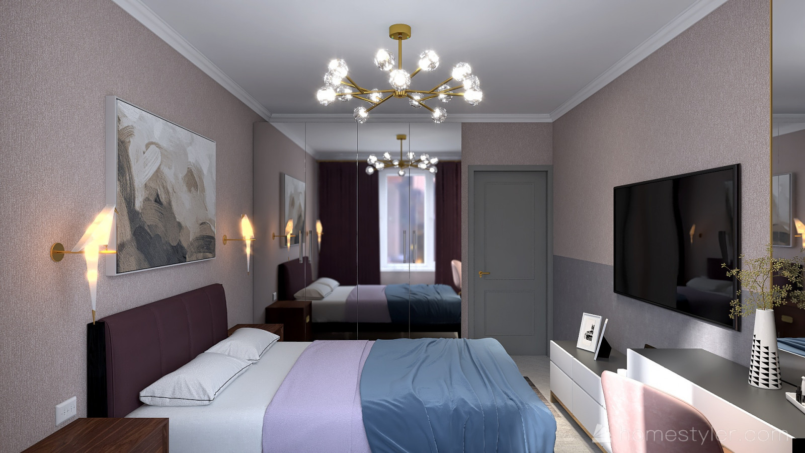 Обложка проекта: Спальня фиолетовая