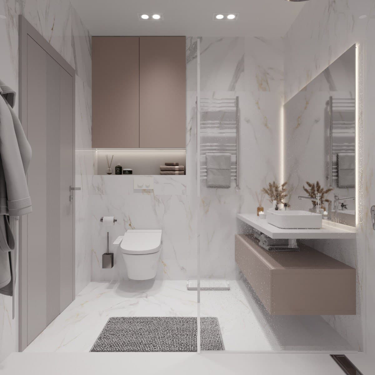 "Пудровое утро". Квартира 110 кв.м в ЖК "Первомайский", Тула