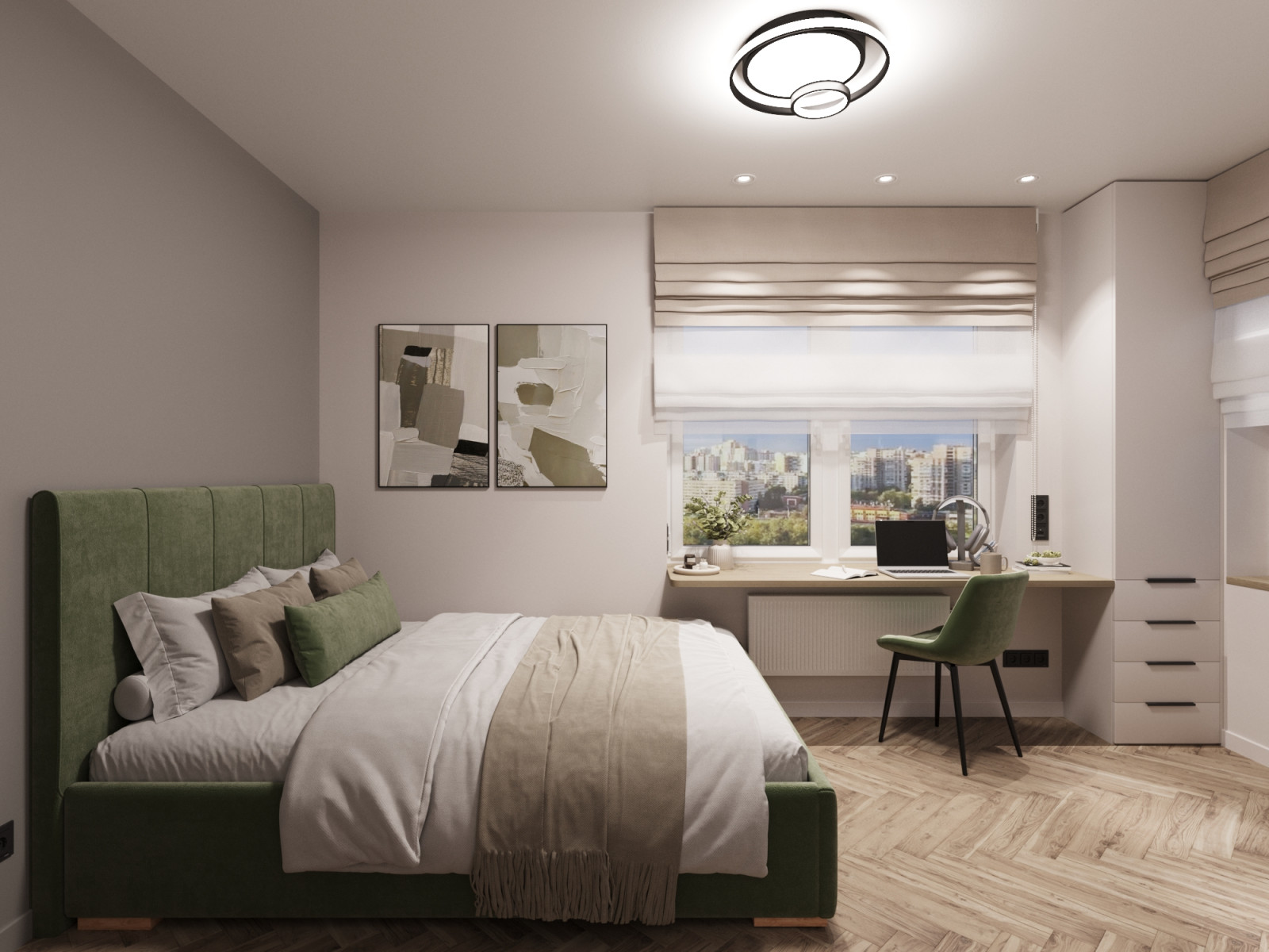 Дизайн-проект - Евротрешка 66 м2 для молодой многодетной семьи