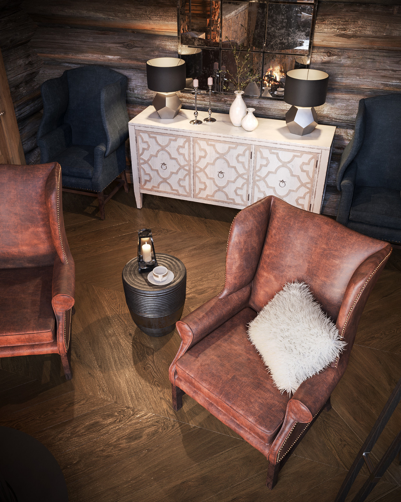 Дом из кело. Кухня и гостиная, второй свет