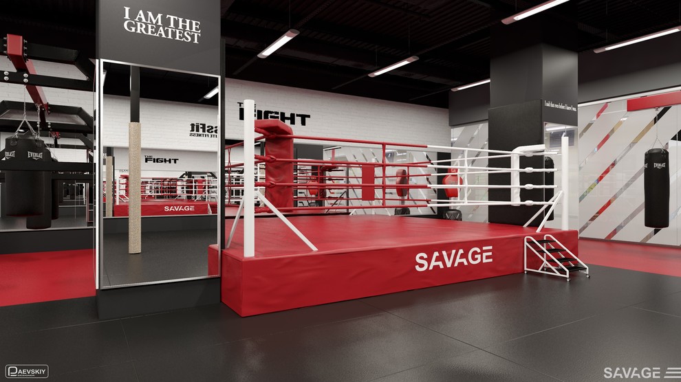 Зал бокса и единоборств фитнес клуба SAVAGE