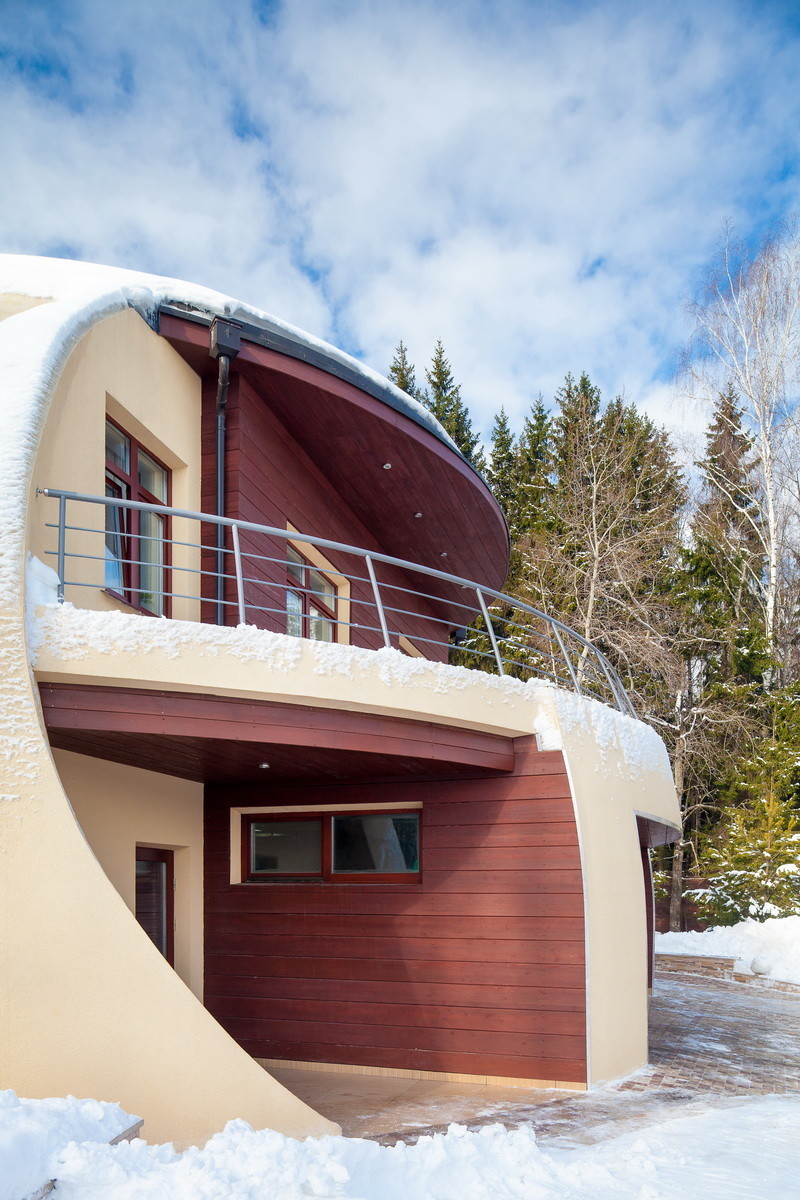 Загородный коттедж в форме шара (дом иглу), 280кв.м.