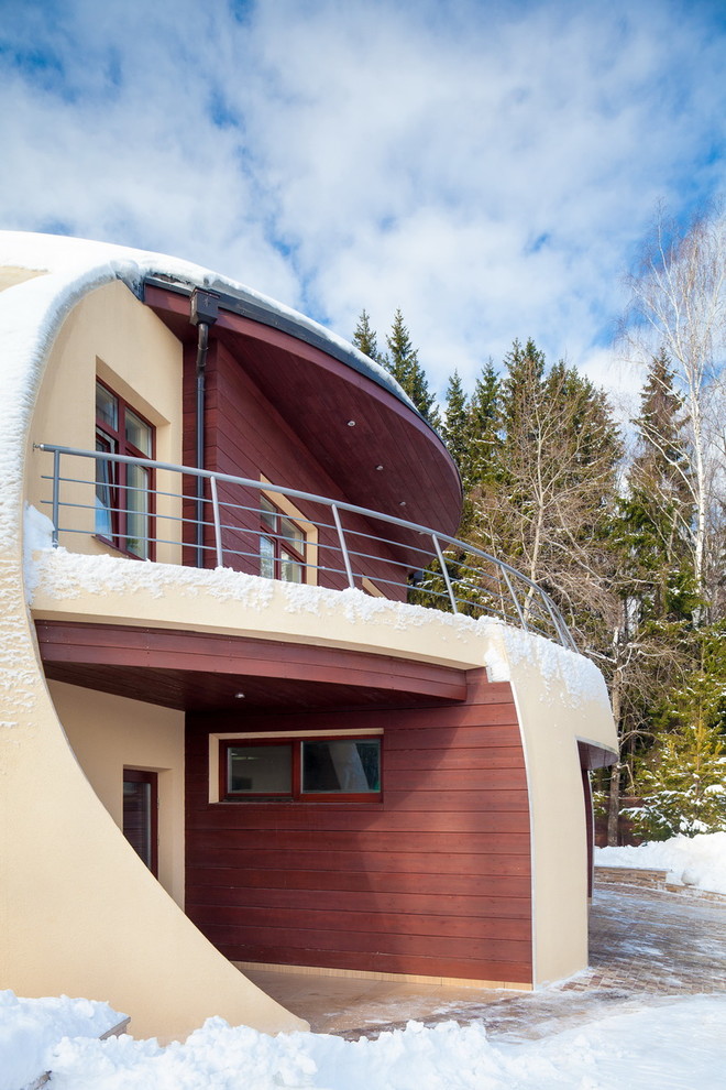 Загородный коттедж в форме шара (дом иглу), 280кв.м.