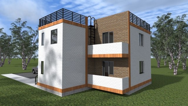 Каркасный индивидуальный жилой дом [003-У]