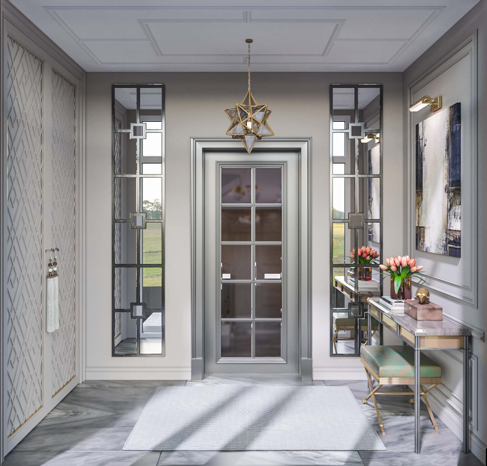 Дизайн коттеджа в неоклассическом стиле 260 кв.м. (2018 год)