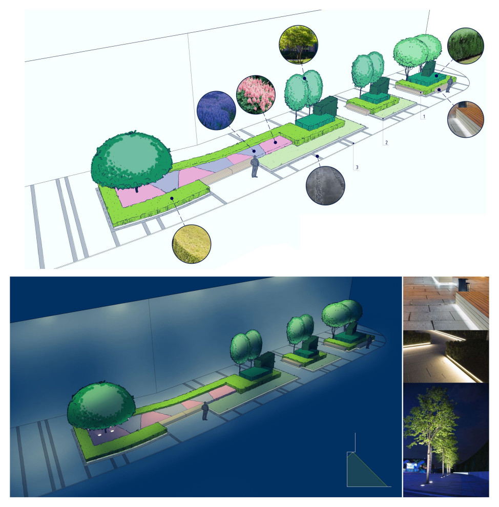Эскизный дизайн-проект благоустройства территории производственно-складского ком