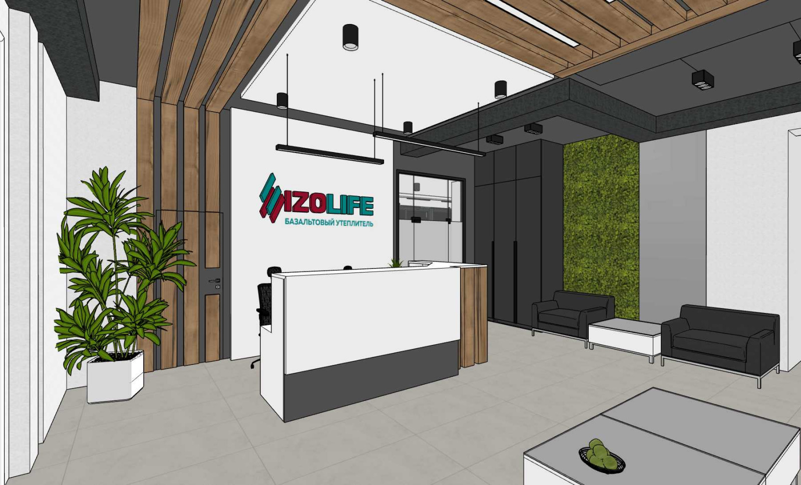 Офис для компании Изовол (экспресс-проект, скетчап)