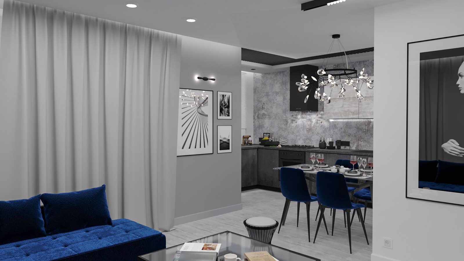 Аскетичный и женственный, лаконичный и смелый интерьер квартиры в трех уровнях