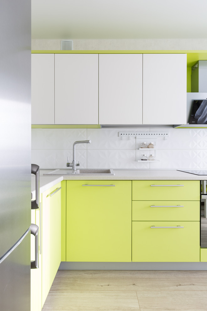 Кухня цвета зеленого яблока