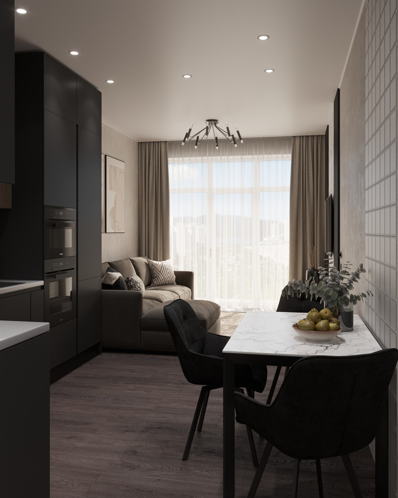 Обложка проекта: Кухня-гостиная из проекта "Аллея парк" г. Сочи