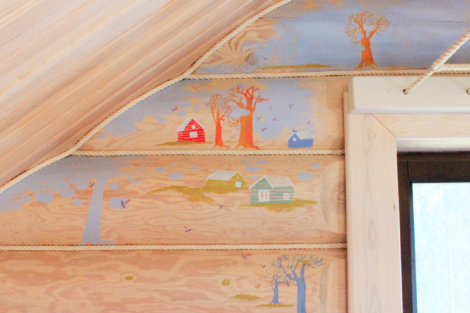 Игровая детская в бревенчатом доме