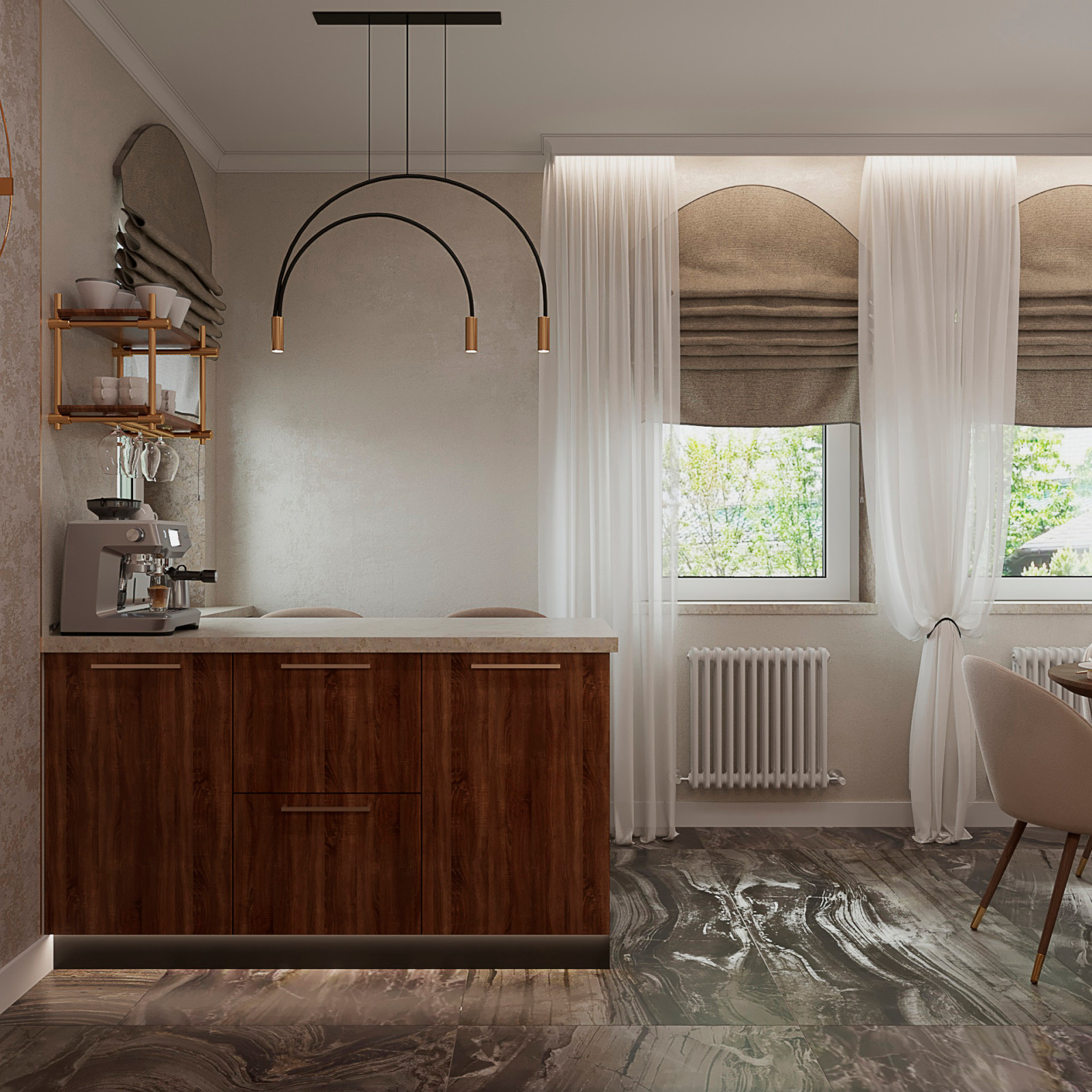 2023г. Интерьер частного дома 350 м2 в г. Новосибирск