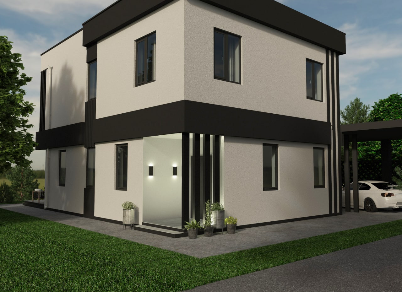 дом в стиле Минимализм на уклоне