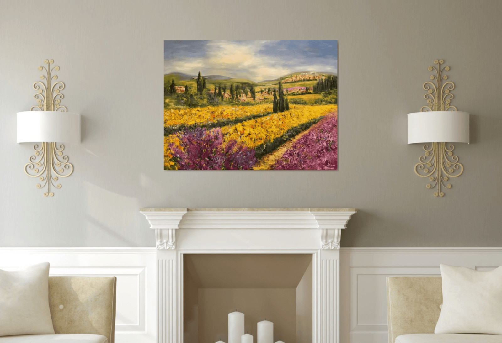 Гостиная - Дизайн интерьера - Картины художницы Дианы Маливани (1)