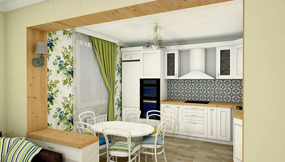 Кухня-гостиная в прованском стиле