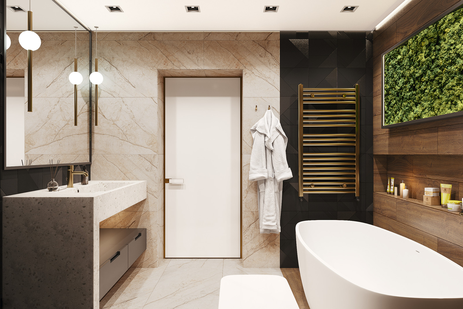 Ванная комната в трёхкомнатной квартире в Ярославле