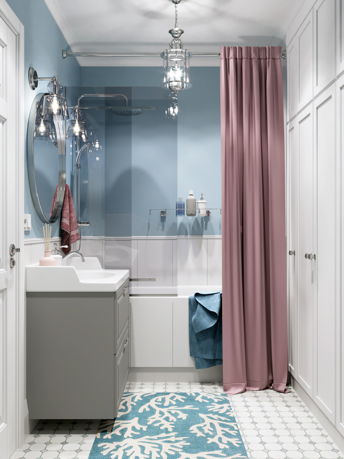 Квартира в голубых тонах в Новой Боровой