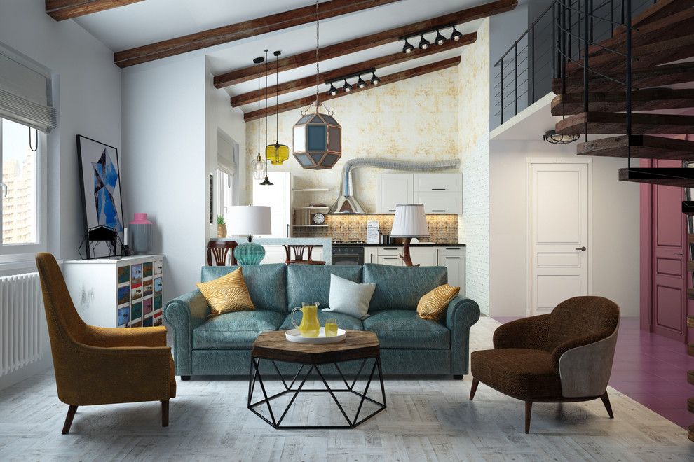 Дизайн квартиры с монсардным этажем для молодой пары