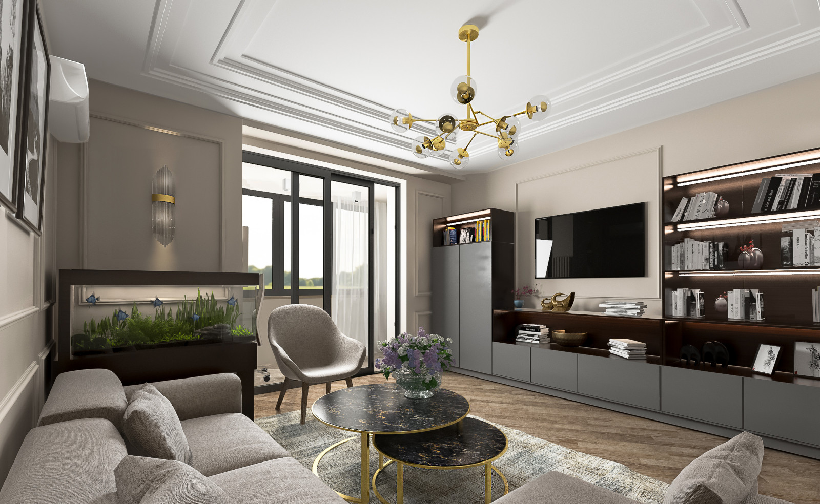 Обложка проекта: Гостиная  в проекте по ул. Чертановская 48.