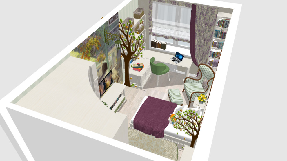 Переделка детской комнаты 16м2 для первоклассницы